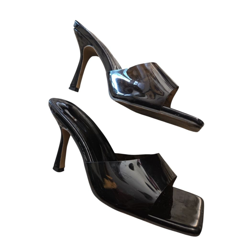 Women's Black Lucite Heels Size 37
